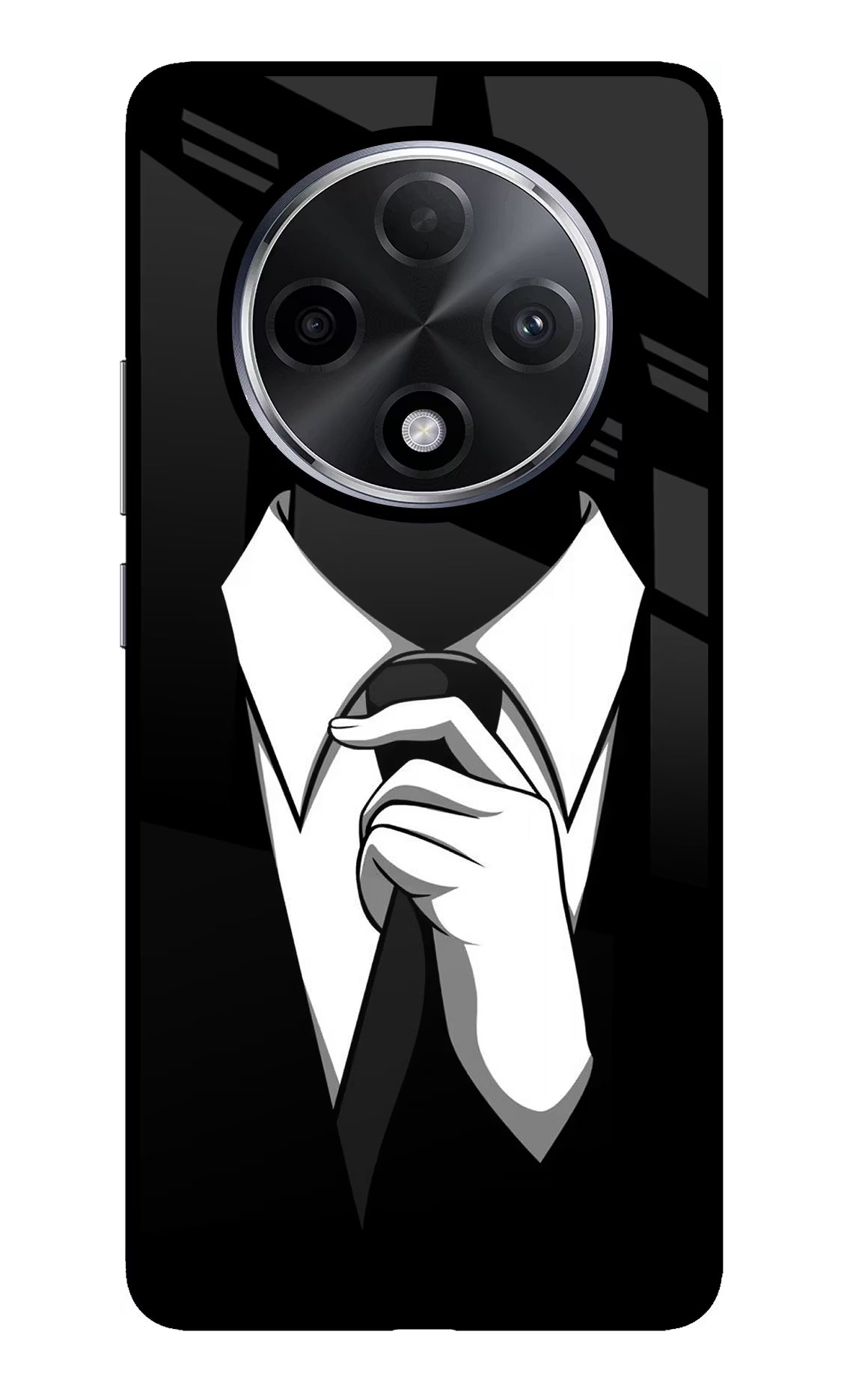 Black Tie Oppo F27 Pro Plus Glass Case Back Cover by Casekaro