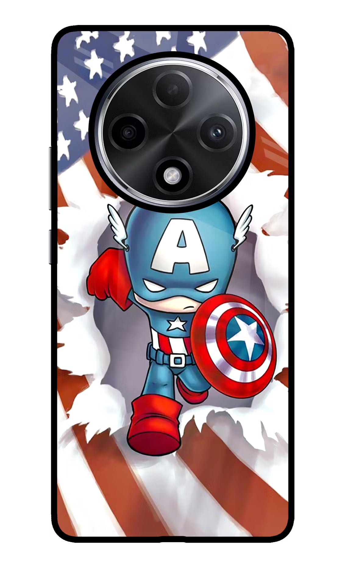 Captain America Oppo F27 Pro Plus Glass Case Back Cover by Casekaro