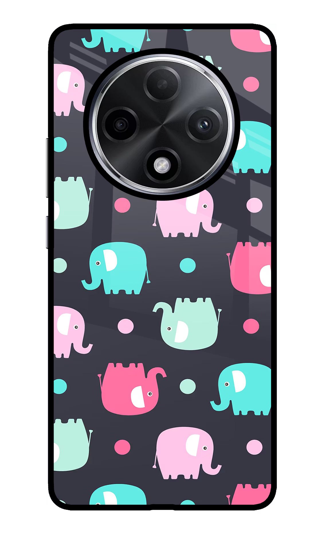 Elephants Oppo F27 Pro Plus Glass Case Back Cover by Casekaro