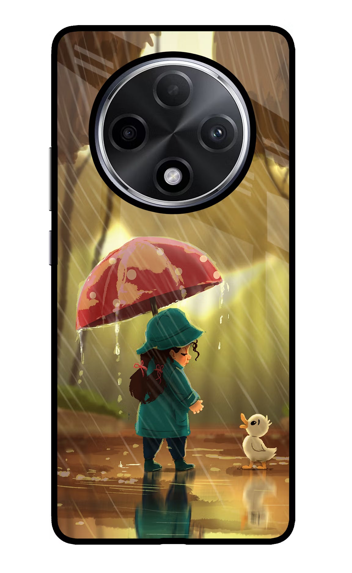 Rainy Day Oppo F27 Pro Plus Glass Case Back Cover by Casekaro
