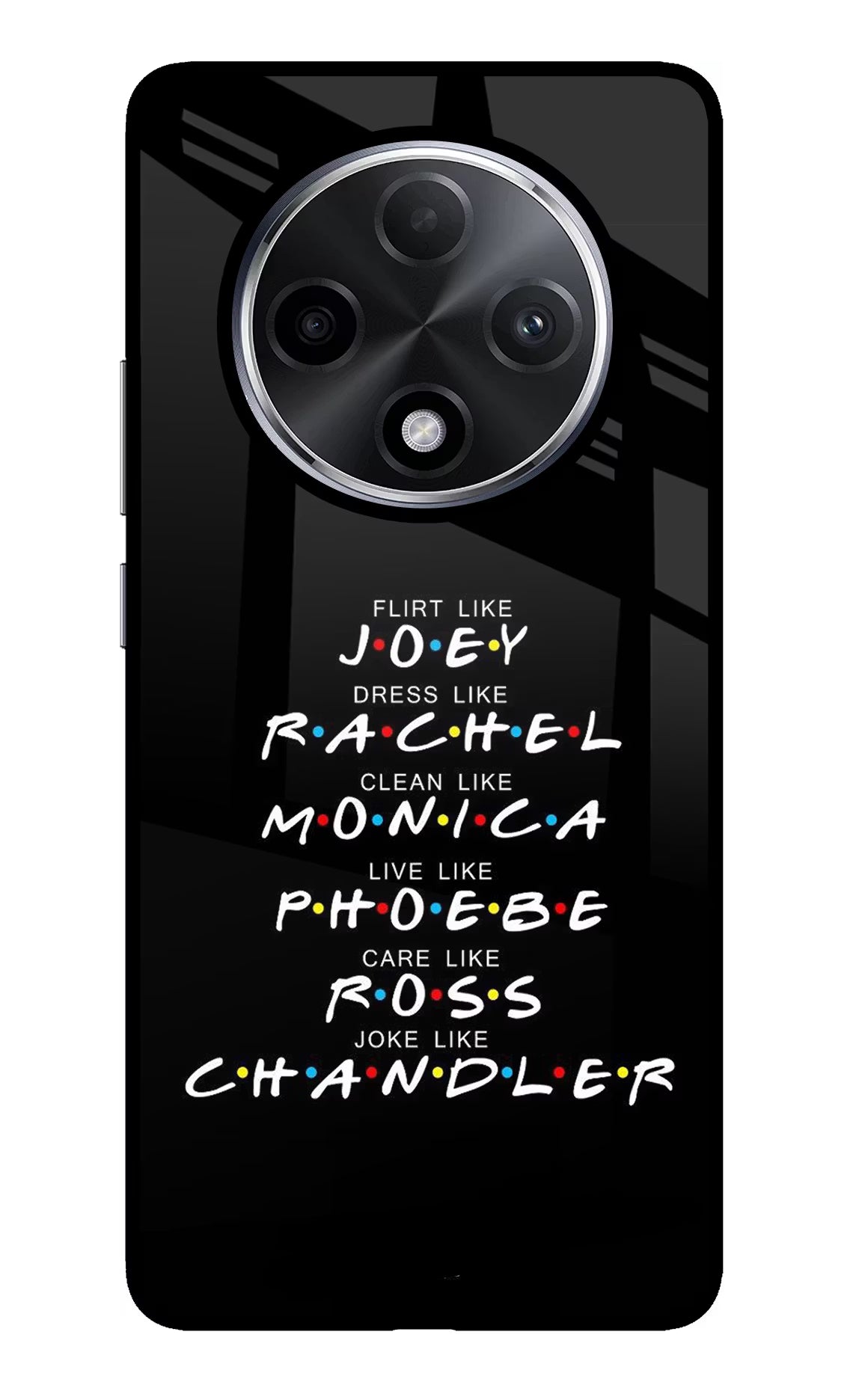 FRIENDS Character Oppo F27 Pro Plus Glass Case Back Cover by Casekaro