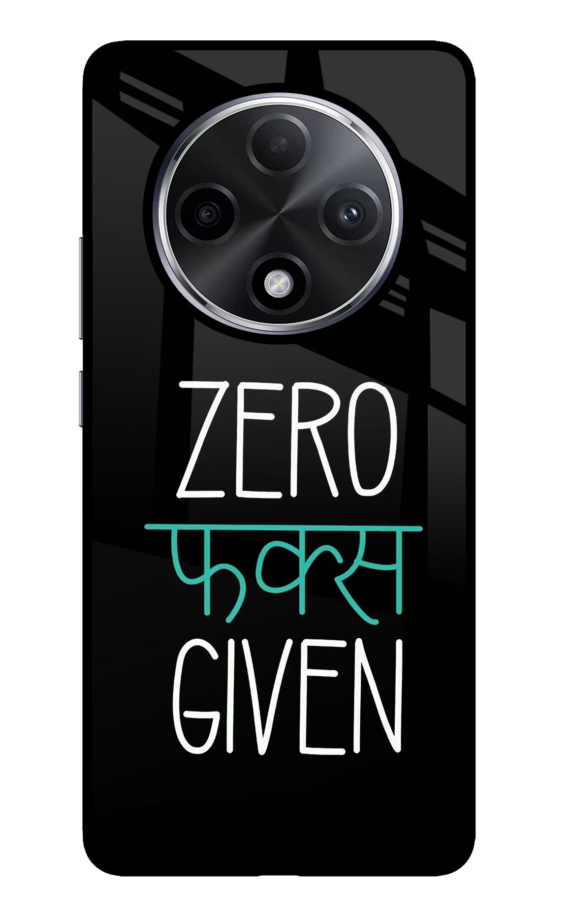Zero Fucks Given Oppo F27 Pro Plus Glass Case Back Cover by Casekaro
