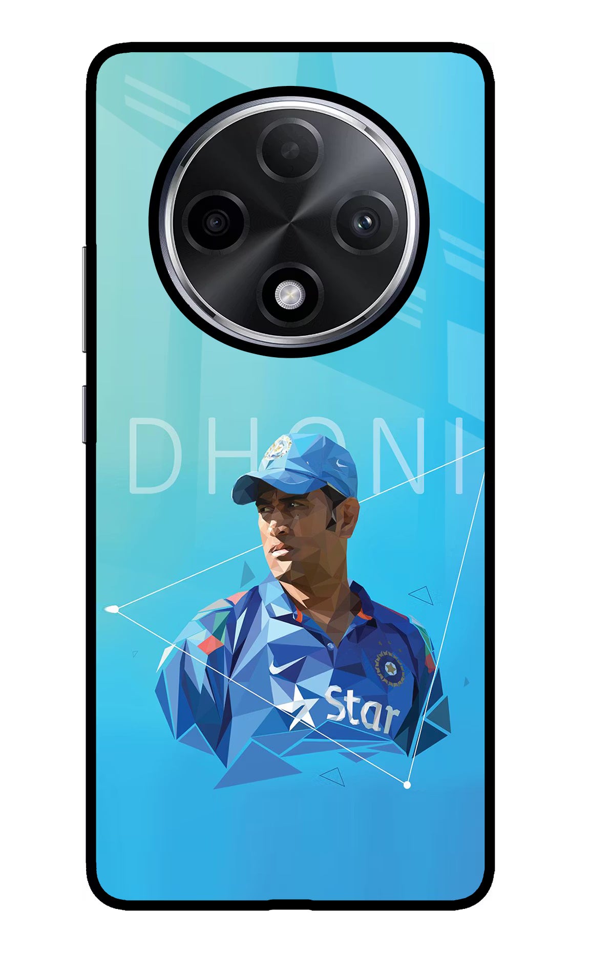 Dhoni Artwork Oppo F27 Pro Plus Glass Case Back Cover by Casekaro