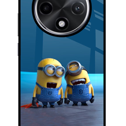 Minion Laughing Oppo F27 Pro Plus Glass Case Back Cover by Casekaro