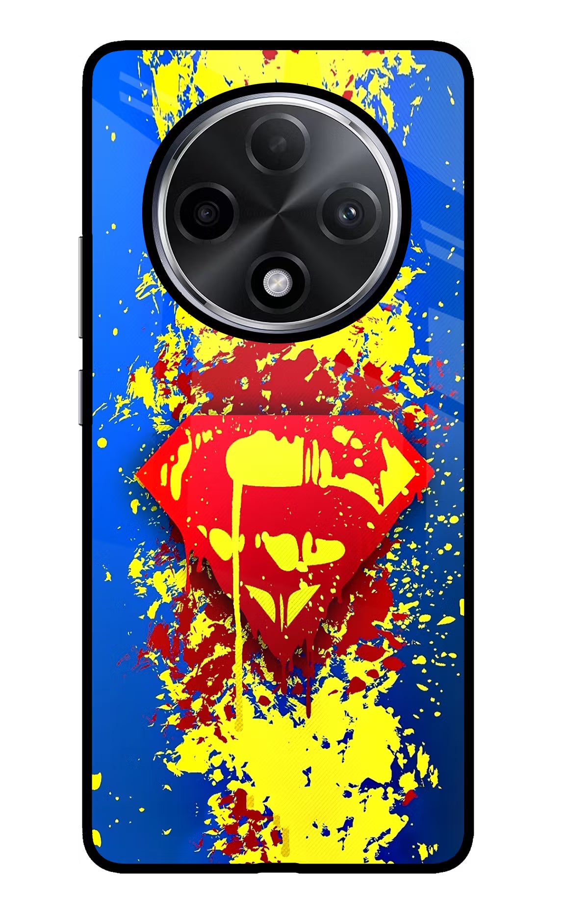 Superman logo Oppo F27 Pro Plus Glass Case Back Cover by Casekaro