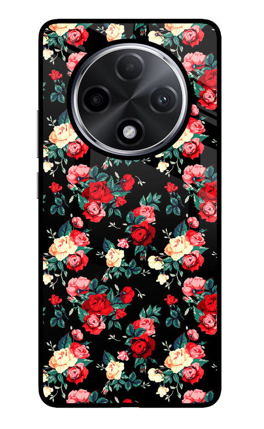 Rose Pattern Oppo F27 Pro Plus Glass Case