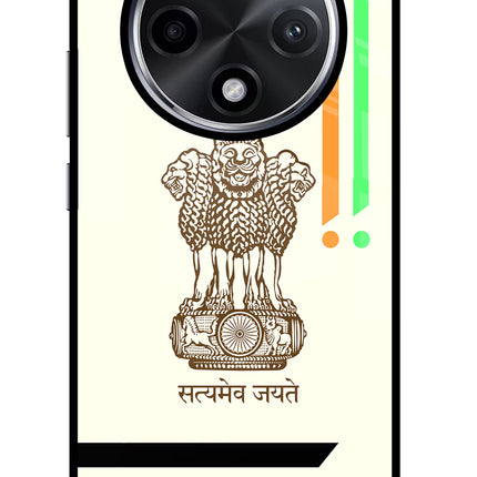Satyamev Jayate Brown Logo Oppo F27 Pro Plus Glass Case Back Cover by Casekaro