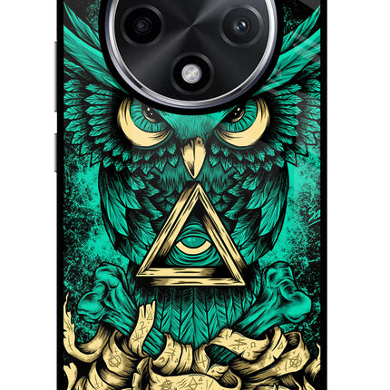 Green Owl Oppo F27 Pro Plus Glass Case Back Cover by Casekaro
