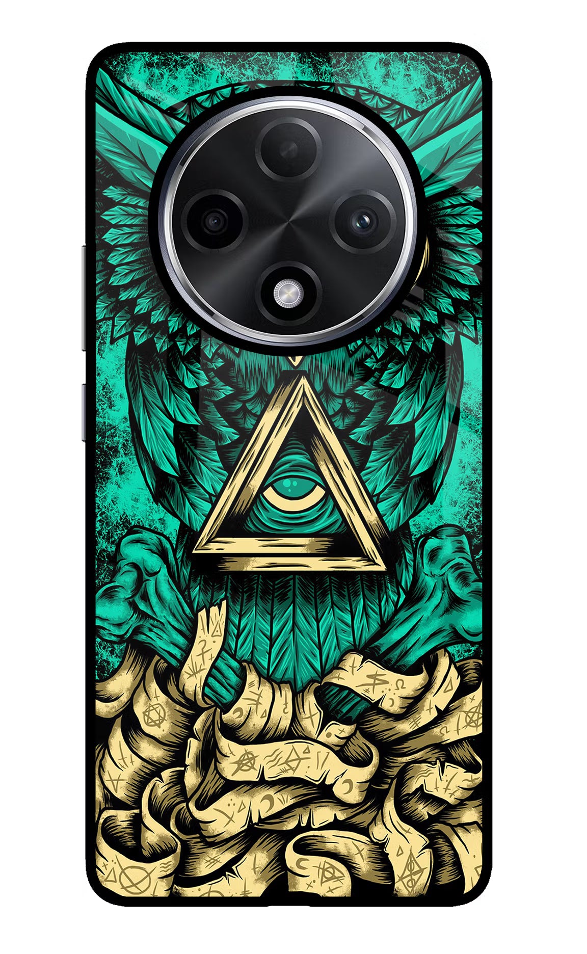 Green Owl Oppo F27 Pro Plus Glass Case Back Cover by Casekaro