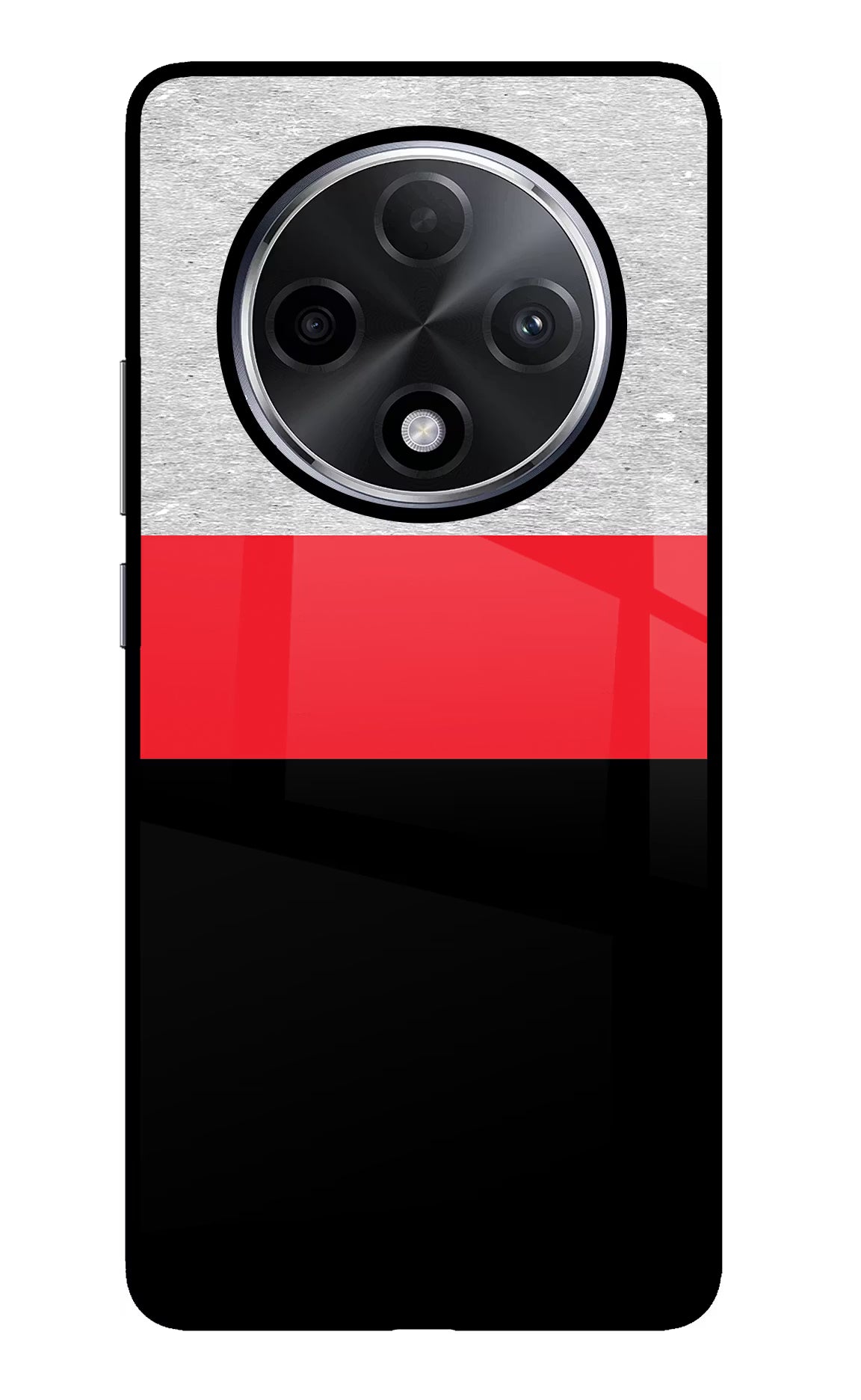 Tri Color Pattern Oppo F27 Pro Plus Glass Case Back Cover by Casekaro