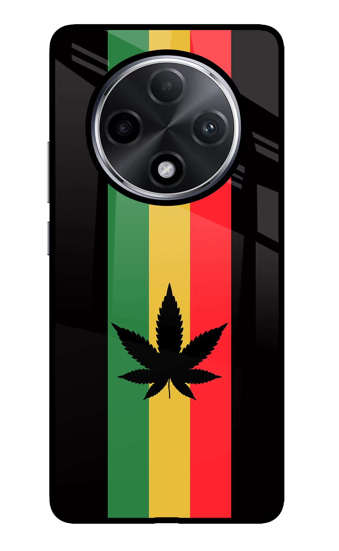Weed Flag Oppo F27 Pro Plus Glass Case Back Cover by Casekaro