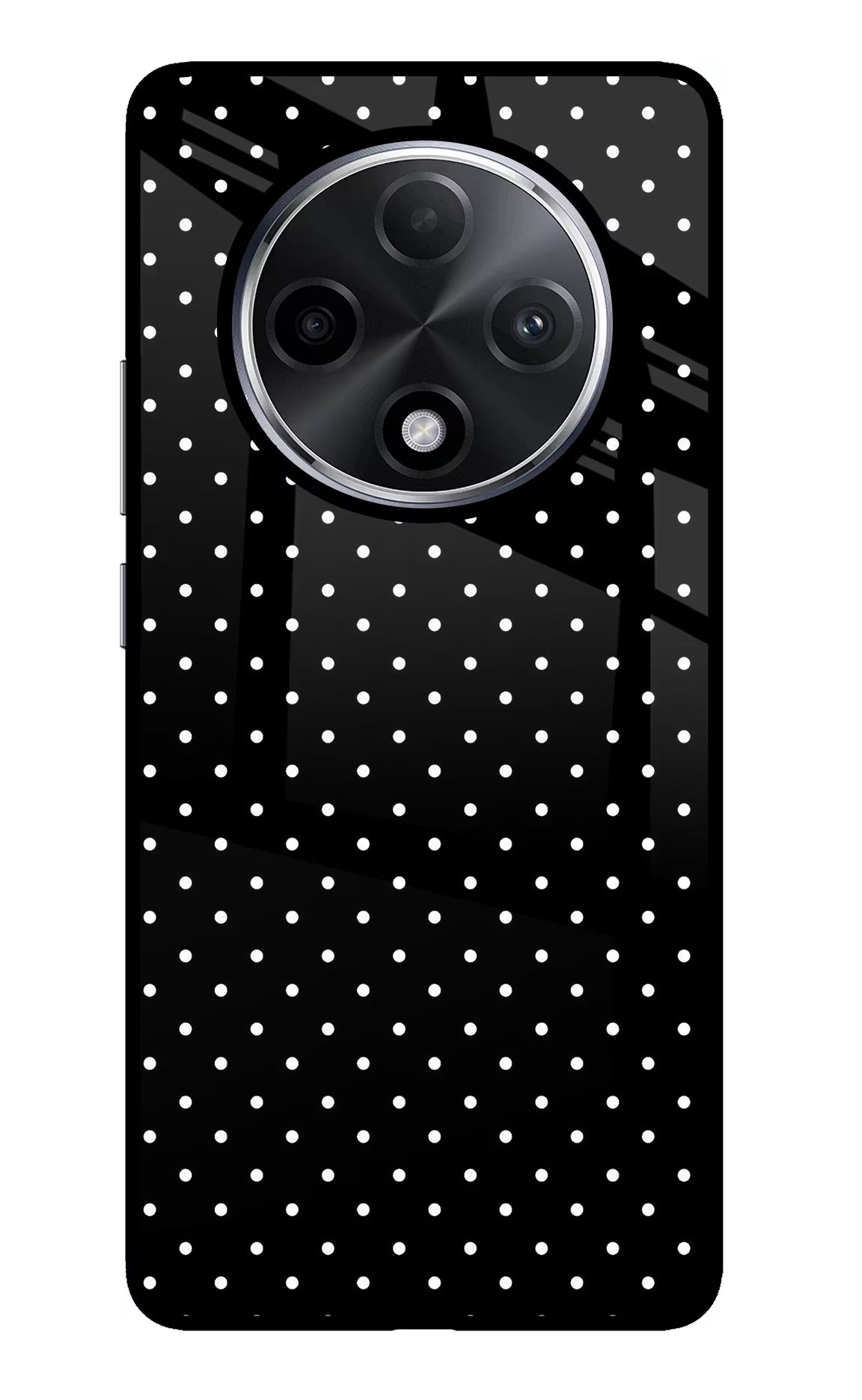 White Dots Oppo F27 Pro Plus Glass Case Back Cover by Casekaro