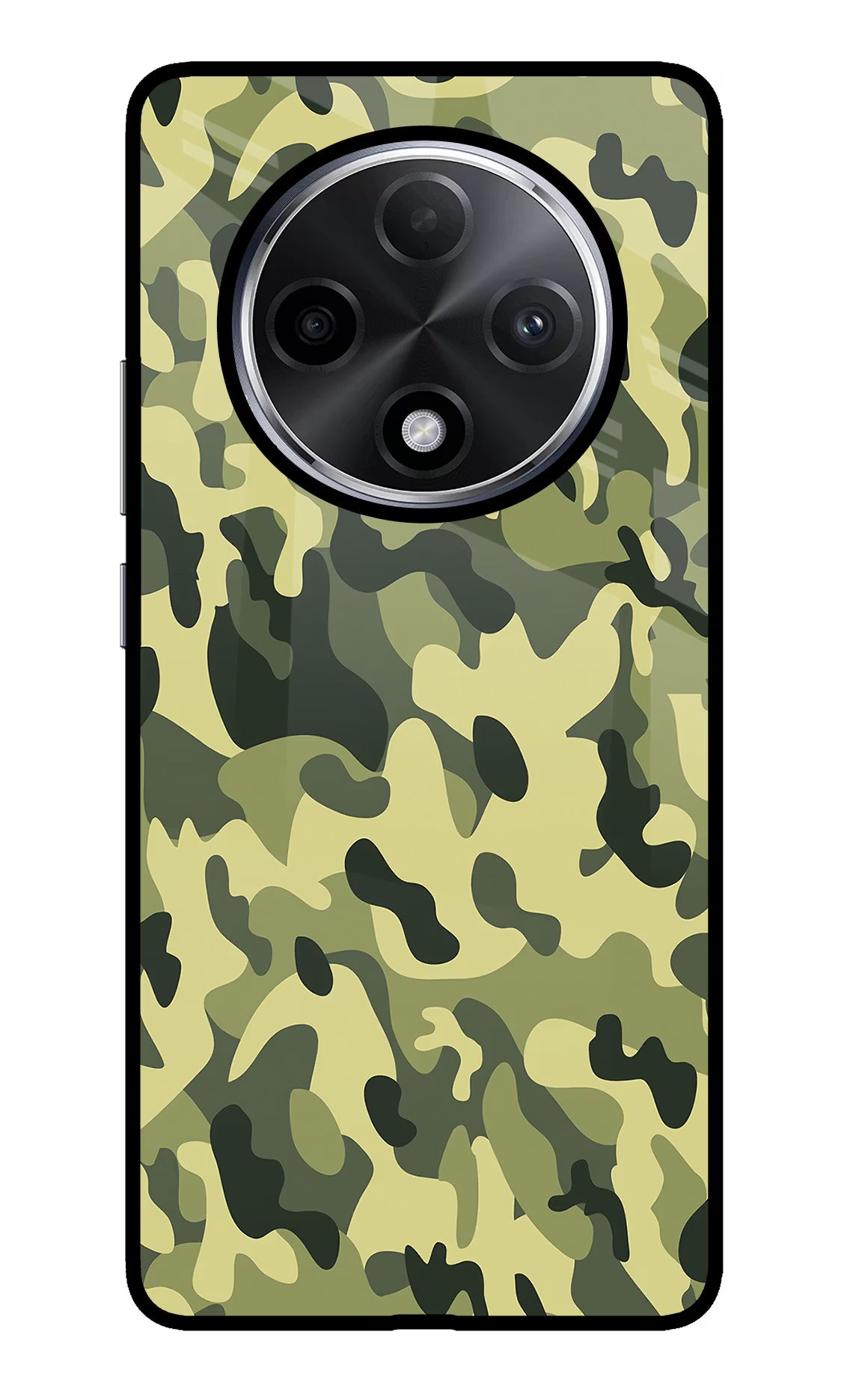Camouflage Oppo F27 Pro Plus Glass Case Back Cover by Casekaro