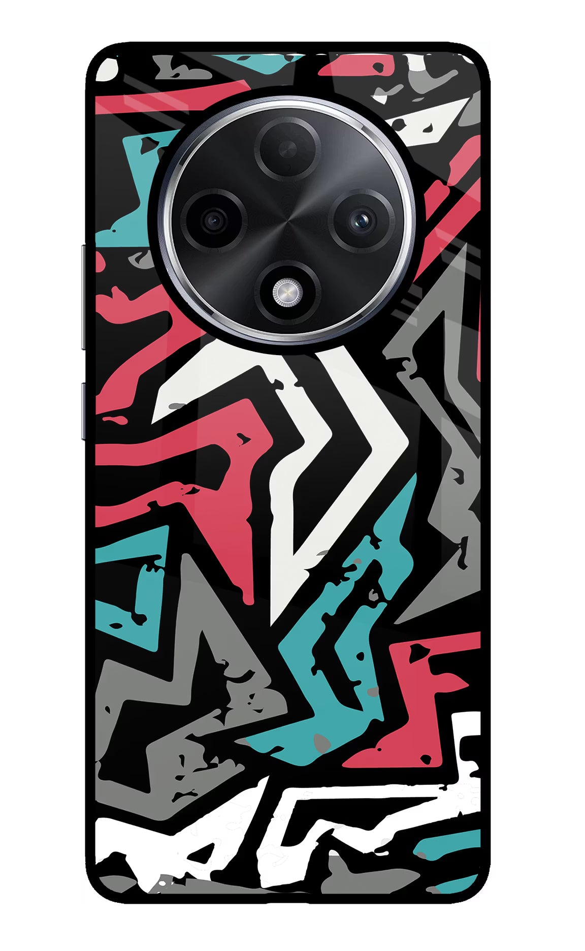 Geometric Graffiti Oppo F27 Pro Plus Glass Case Back Cover by Casekaro