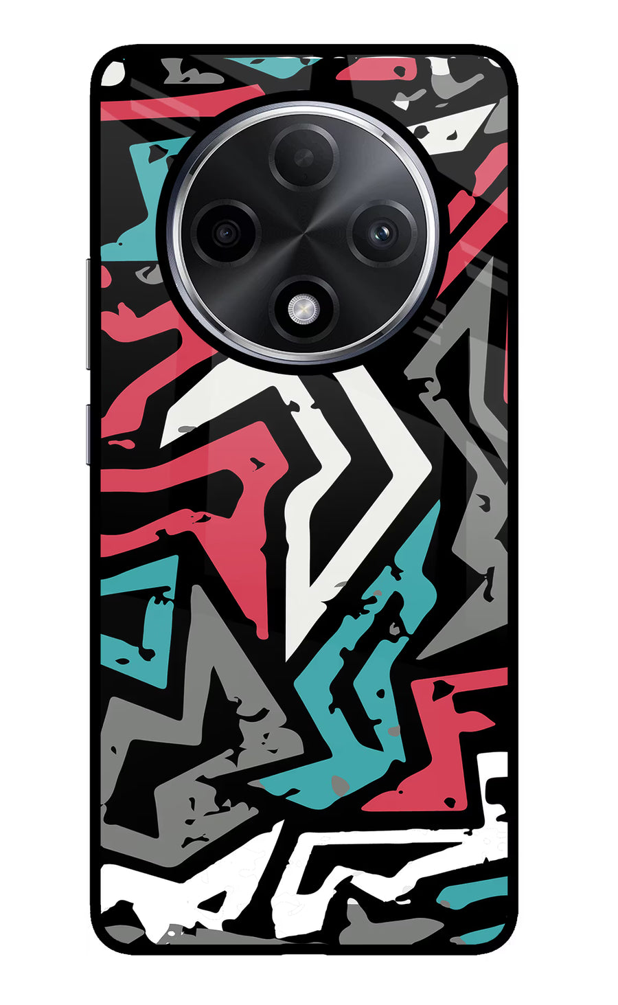 Geometric Graffiti Oppo F27 Pro Plus Back Cover, Glass case