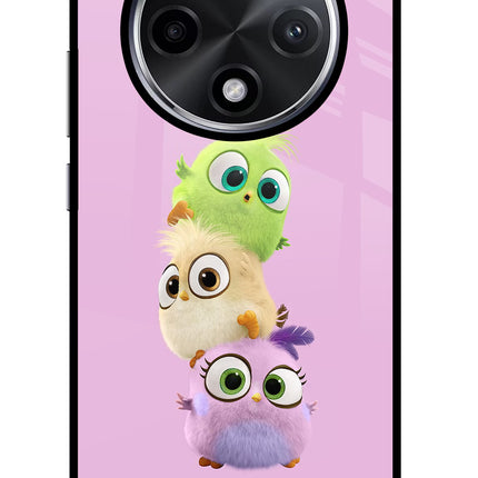 Cute Little Birds Oppo F27 Pro Plus Glass Case Back Cover by Casekaro