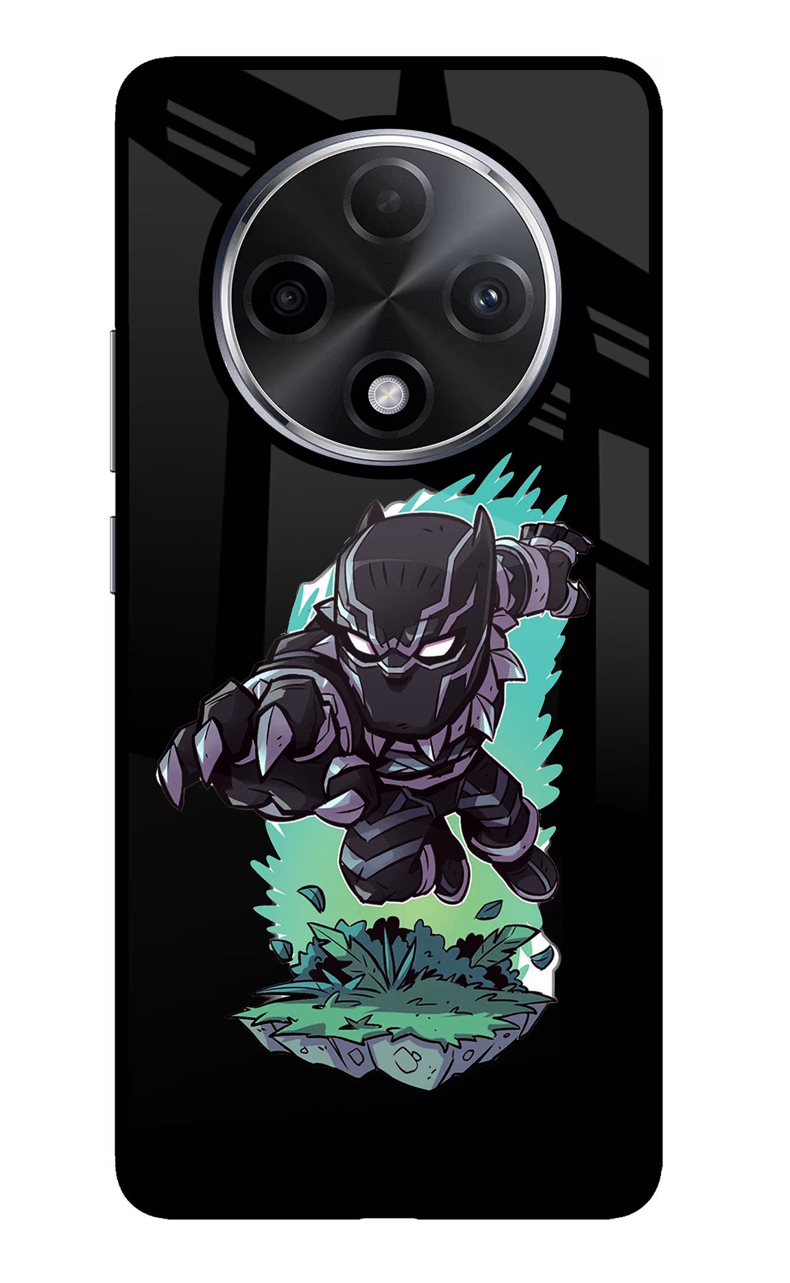 Black Panther Oppo F27 Pro Plus Glass Case Back Cover by Casekaro