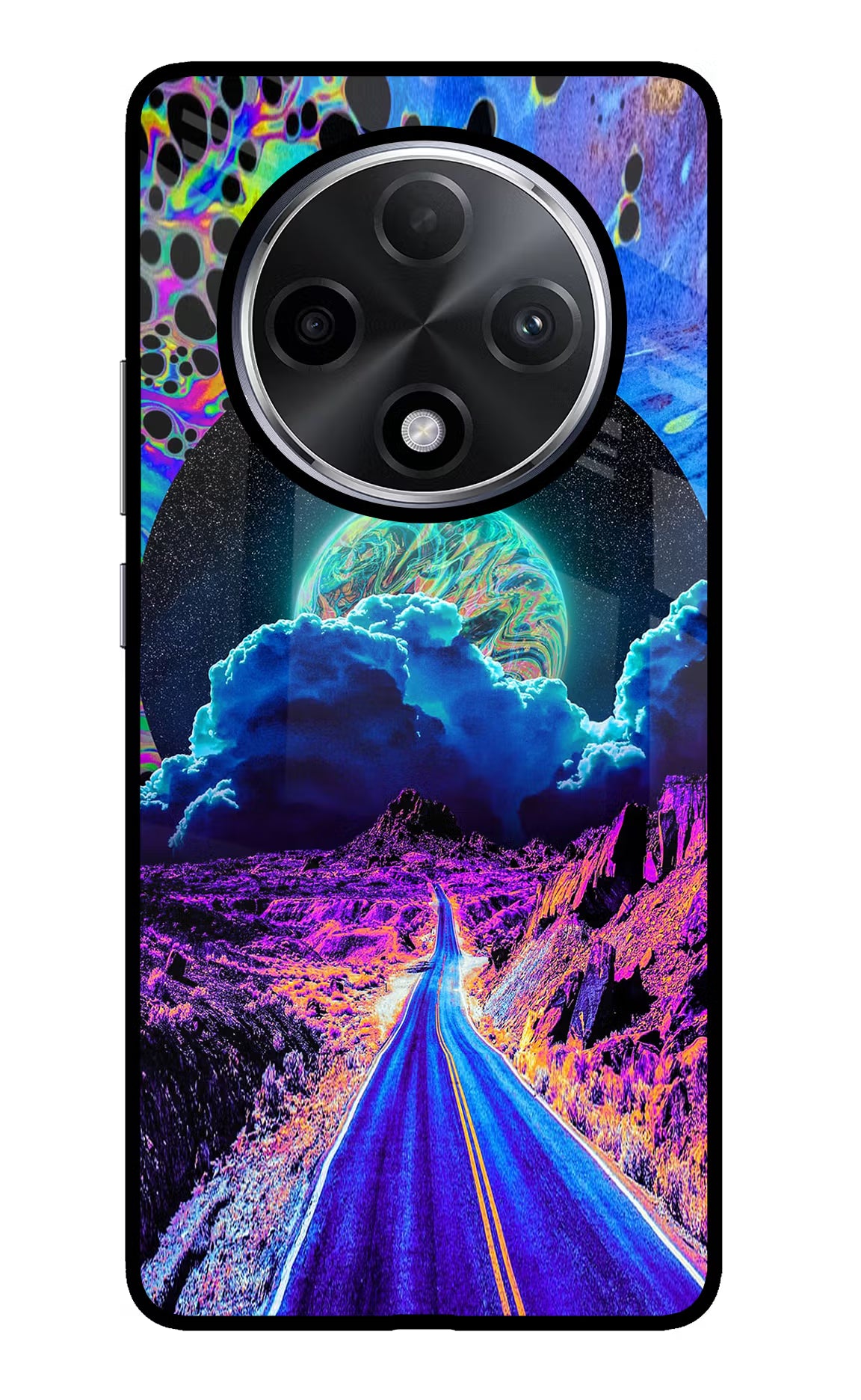 Psychedelic Painting Oppo F27 Pro Plus Glass Case Back Cover by Casekaro