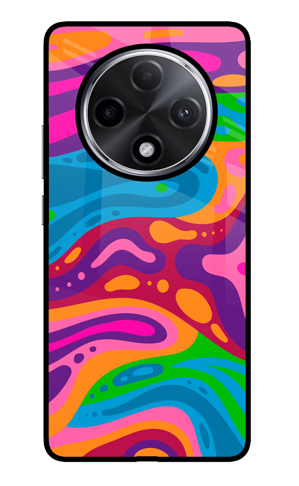 Trippy Pattern Oppo F27 Pro Plus Glass Case Back Cover by Casekaro