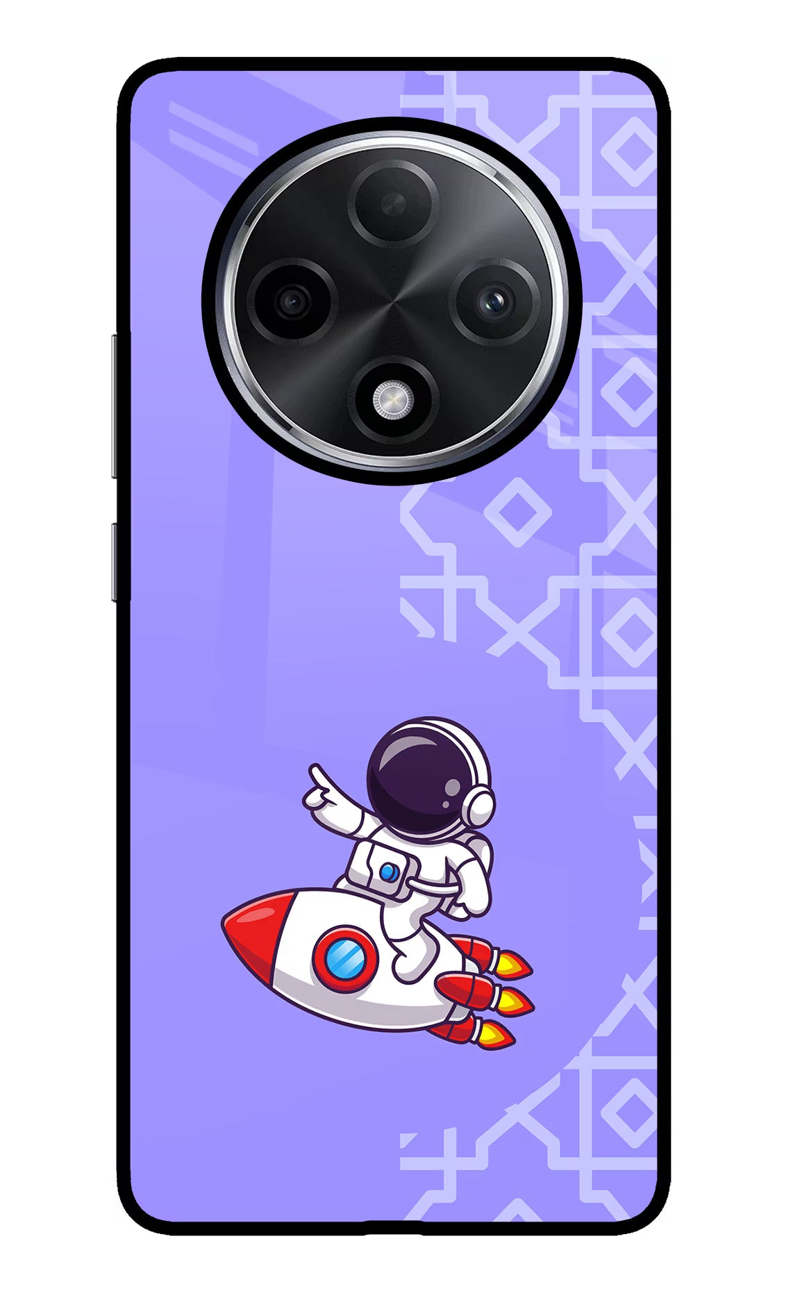 Cute Astronaut Oppo F27 Pro Plus Glass Case Back Cover by Casekaro