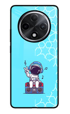 Cute Astronaut Chilling Oppo F27 Pro Plus Glass Case