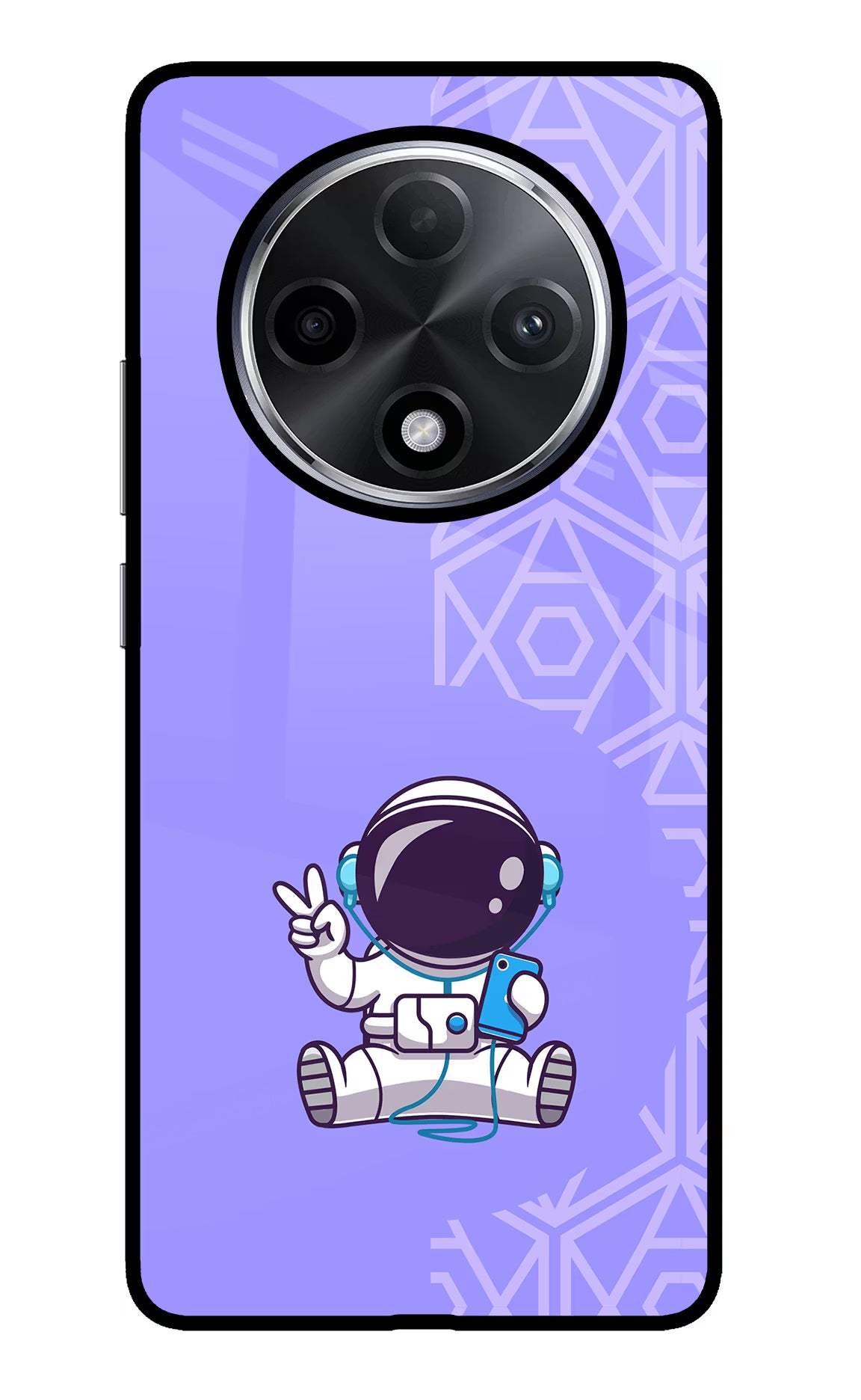 Cute Astronaut Chilling Oppo F27 Pro Plus Glass Case