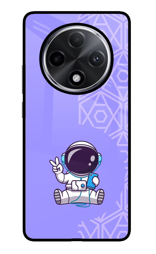 Cute Astronaut Chilling Oppo F27 Pro Plus Glass Case