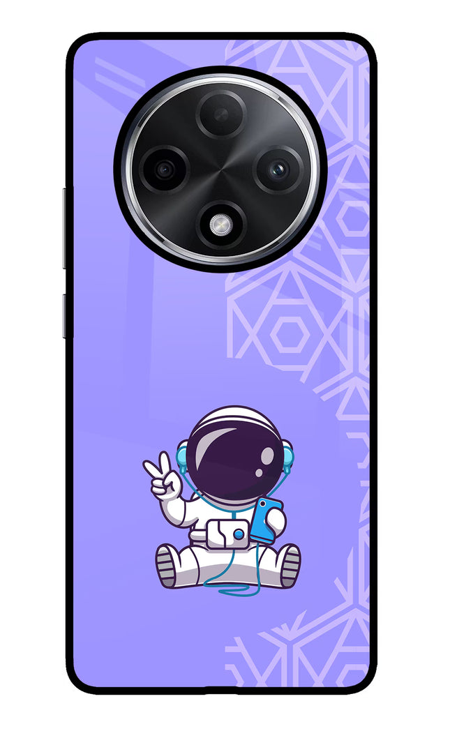 Cute Astronaut Chilling Oppo F27 Pro Plus Glass Case