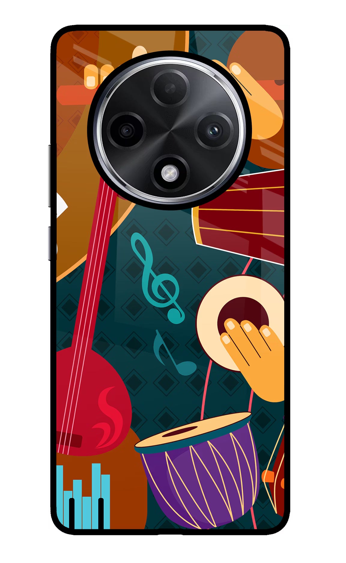 Music Instrument Oppo F27 Pro Plus Glass Case Back Cover by Casekaro