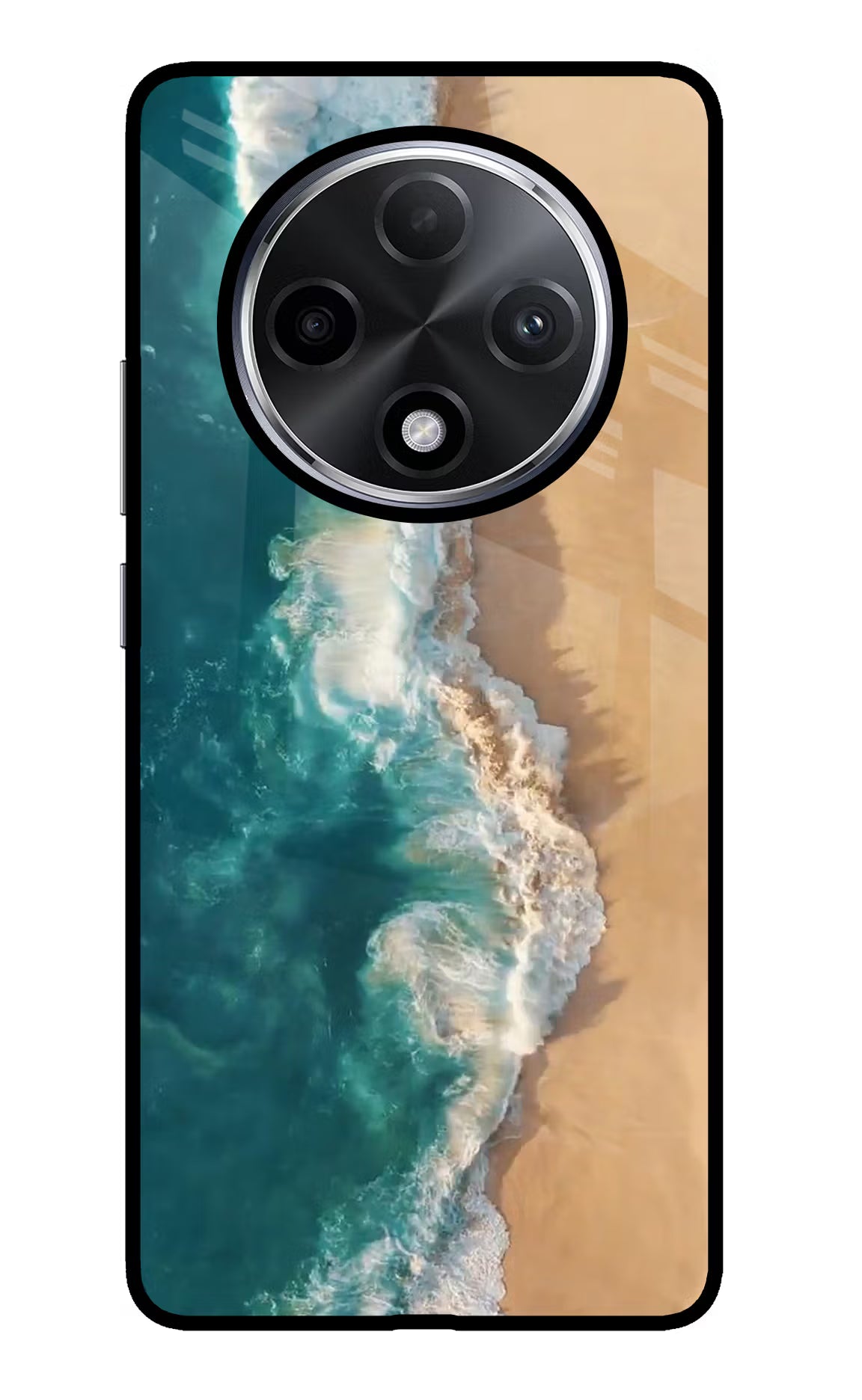 Ocean Beach Oppo F27 Pro Plus Glass Case Back Cover by Casekaro