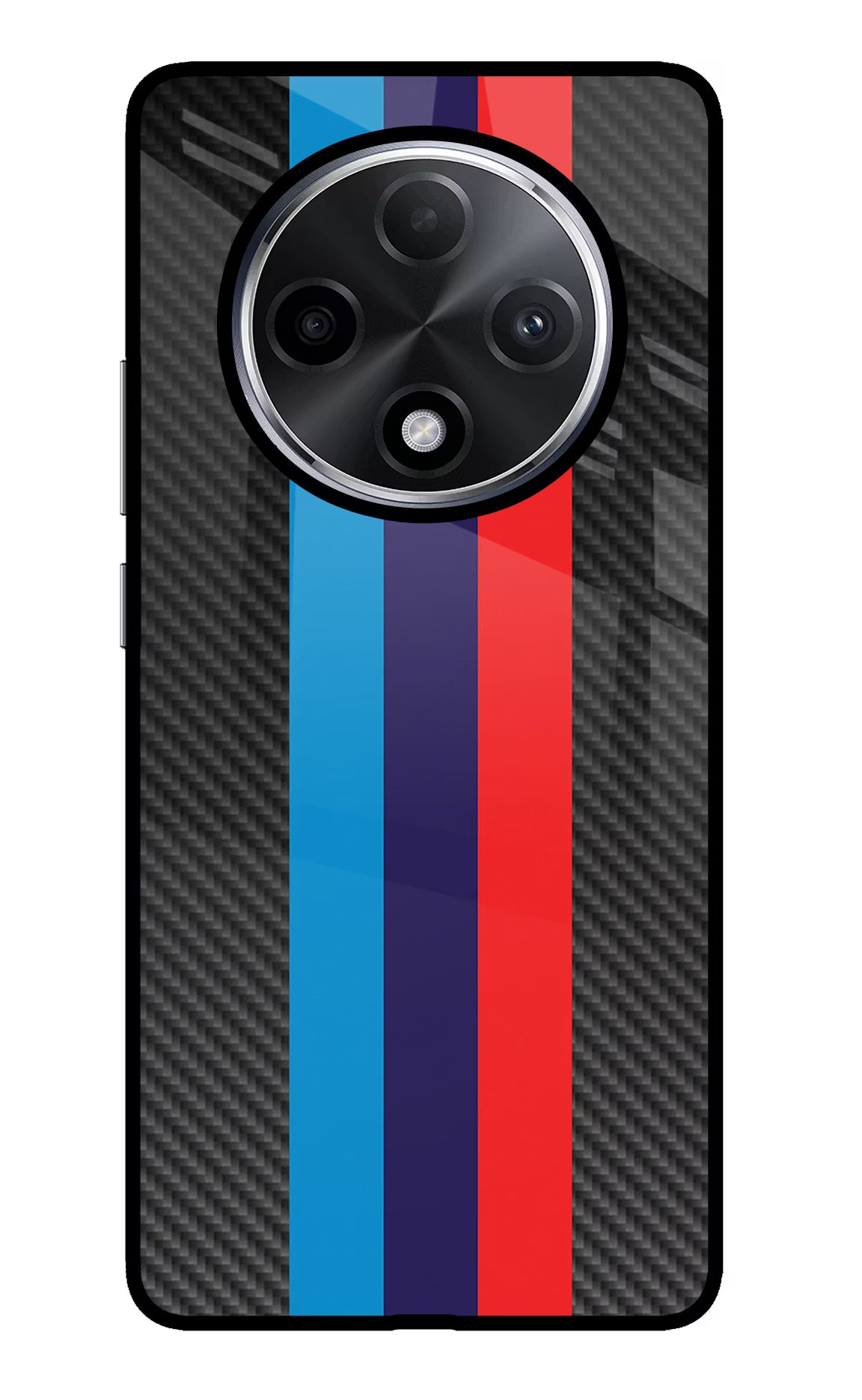 BMW Stripes Pattern Oppo F27 Pro Plus Glass Case Back Cover by Casekaro