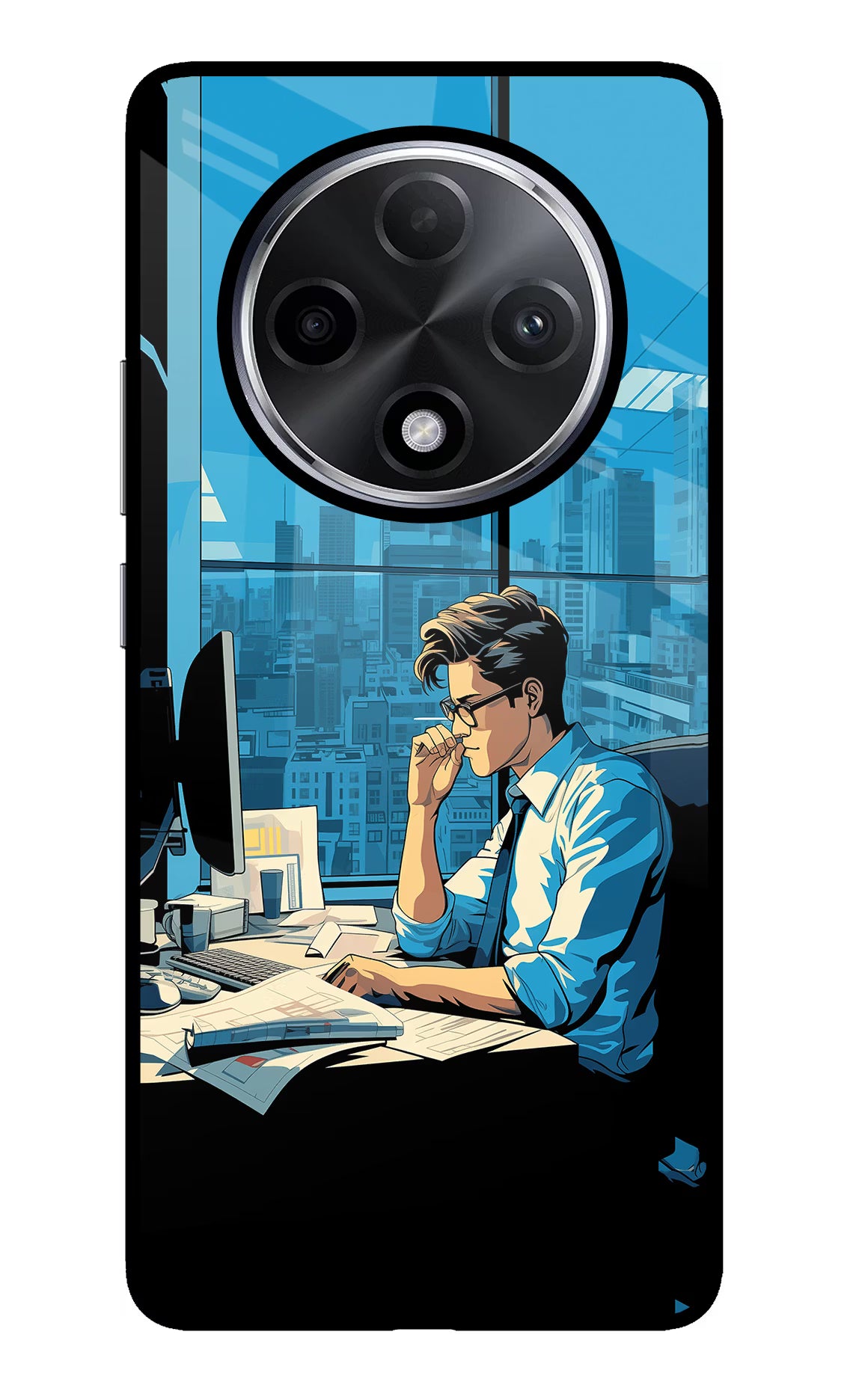 Focused Hustler (AI Generated) Oppo F27 Pro Plus Glass Case Back Cover by Casekaro
