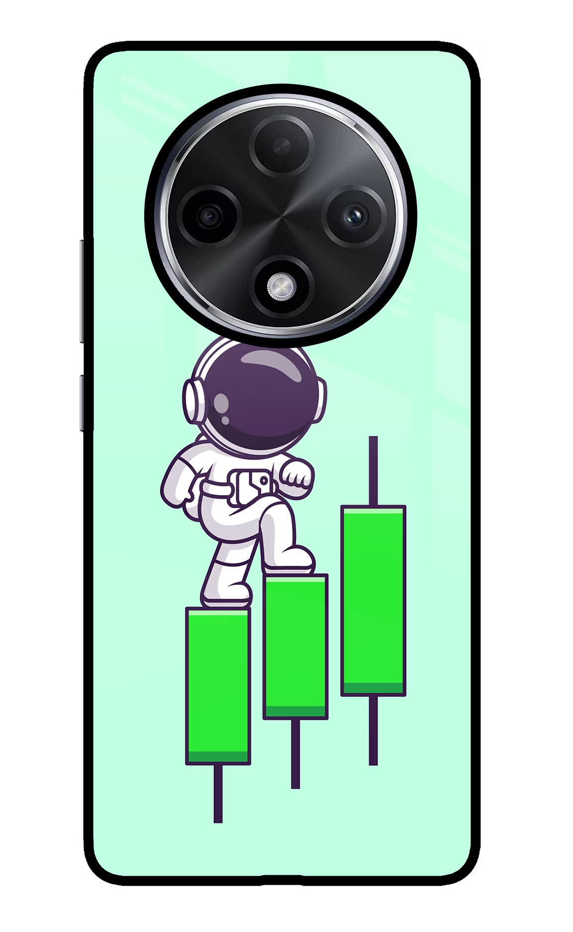 Astronaut Trader Oppo F27 Pro Plus Glass Case Back Cover by Casekaro