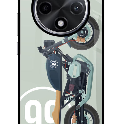 Classic Cafe Racer 99 Oppo F27 Pro Plus Glass Case Back Cover by Casekaro
