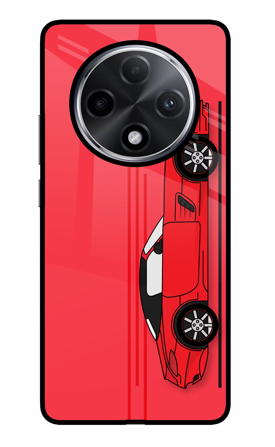 Red Velocity Oppo F27 Pro Plus Glass Case Back Cover by Casekaro