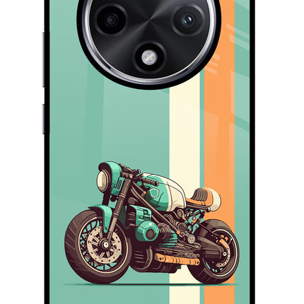 Striped Moto Drift Oppo F27 Pro Plus Glass Case Back Cover by Casekaro