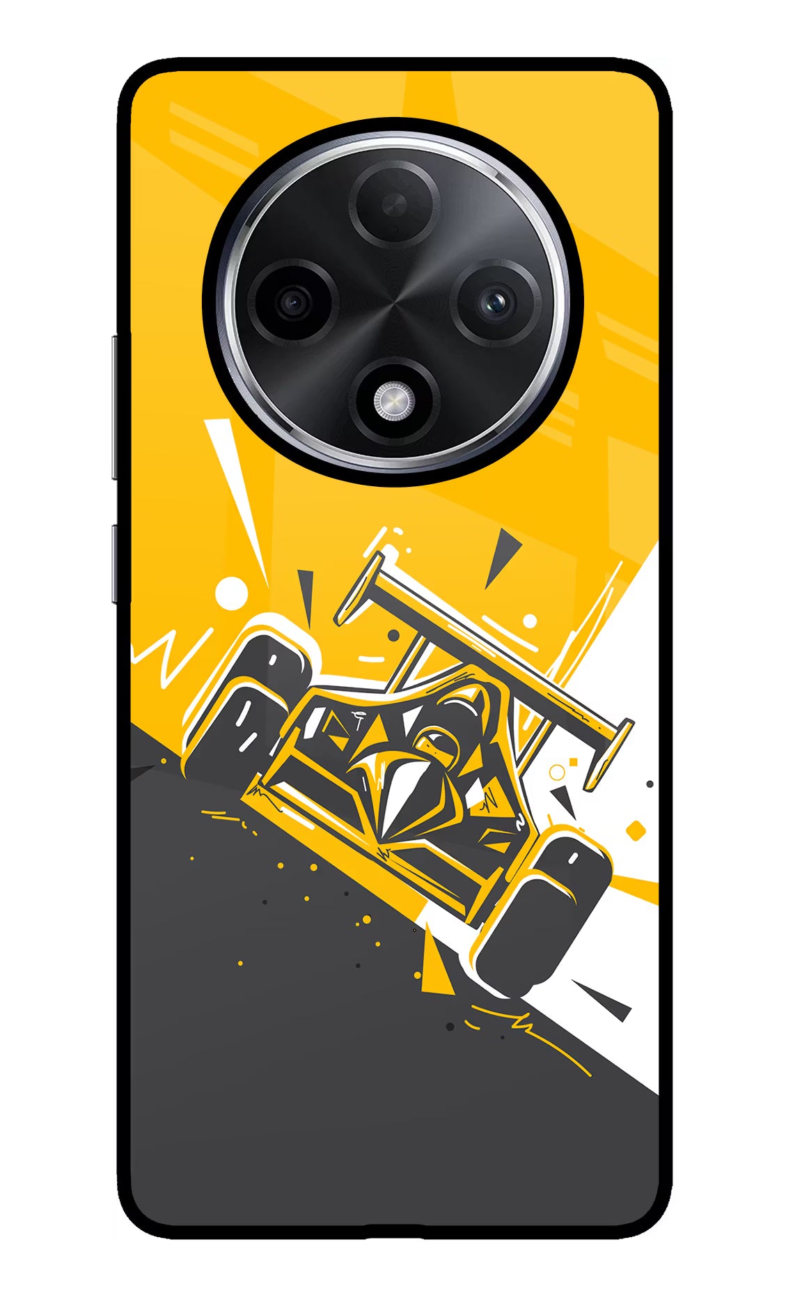 Track King Oppo F27 Pro Plus Glass Case Back Cover by Casekaro