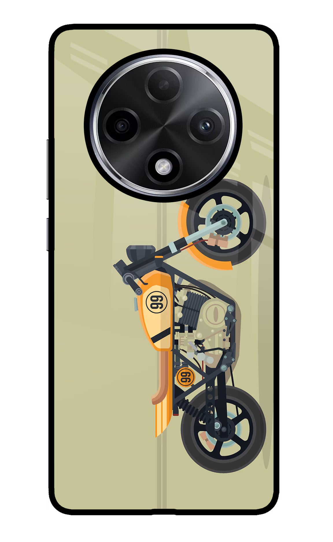 Vertical Speedster Oppo F27 Pro Plus Glass Case Back Cover by Casekaro