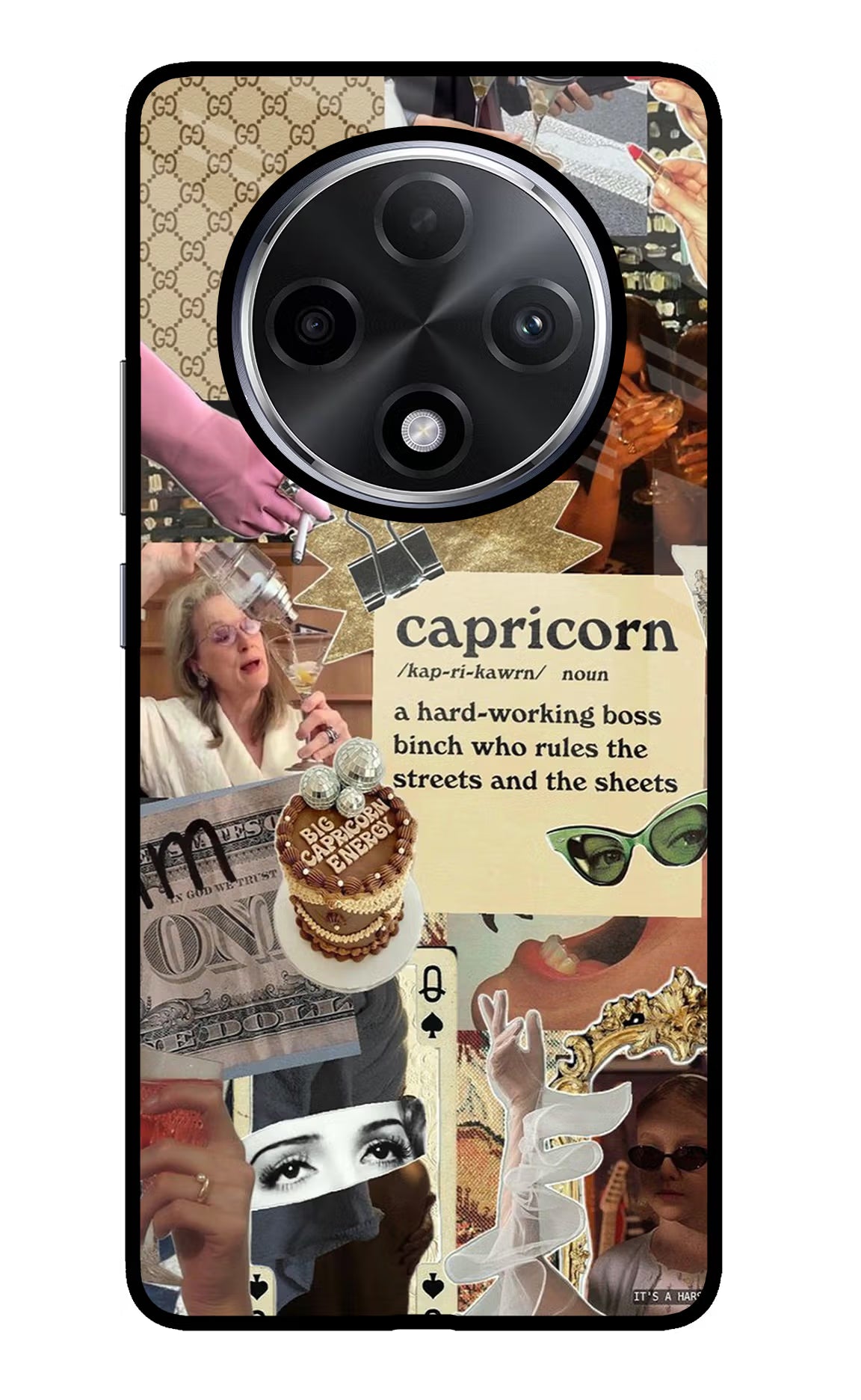 Capricorn Zodiac Oppo F27 Pro Plus Glass Case Back Cover by Casekaro