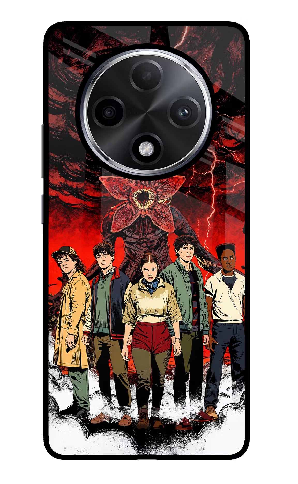 Ordinary Things Characters Oppo F27 Pro Plus Glass Case Back Cover by Casekaro