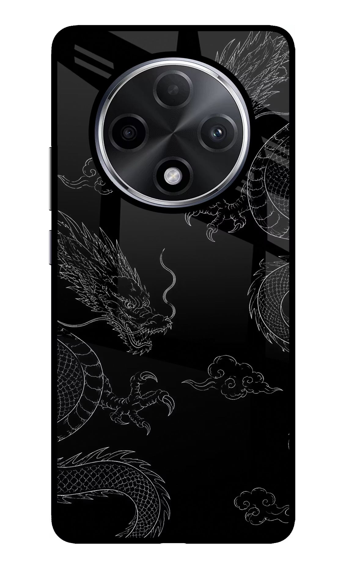 Twin Dragons Oppo F27 Pro Plus Glass Case Back Cover by Casekaro