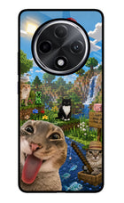 Minecraft Cat Chaos Oppo F27 Pro Plus Glass Case