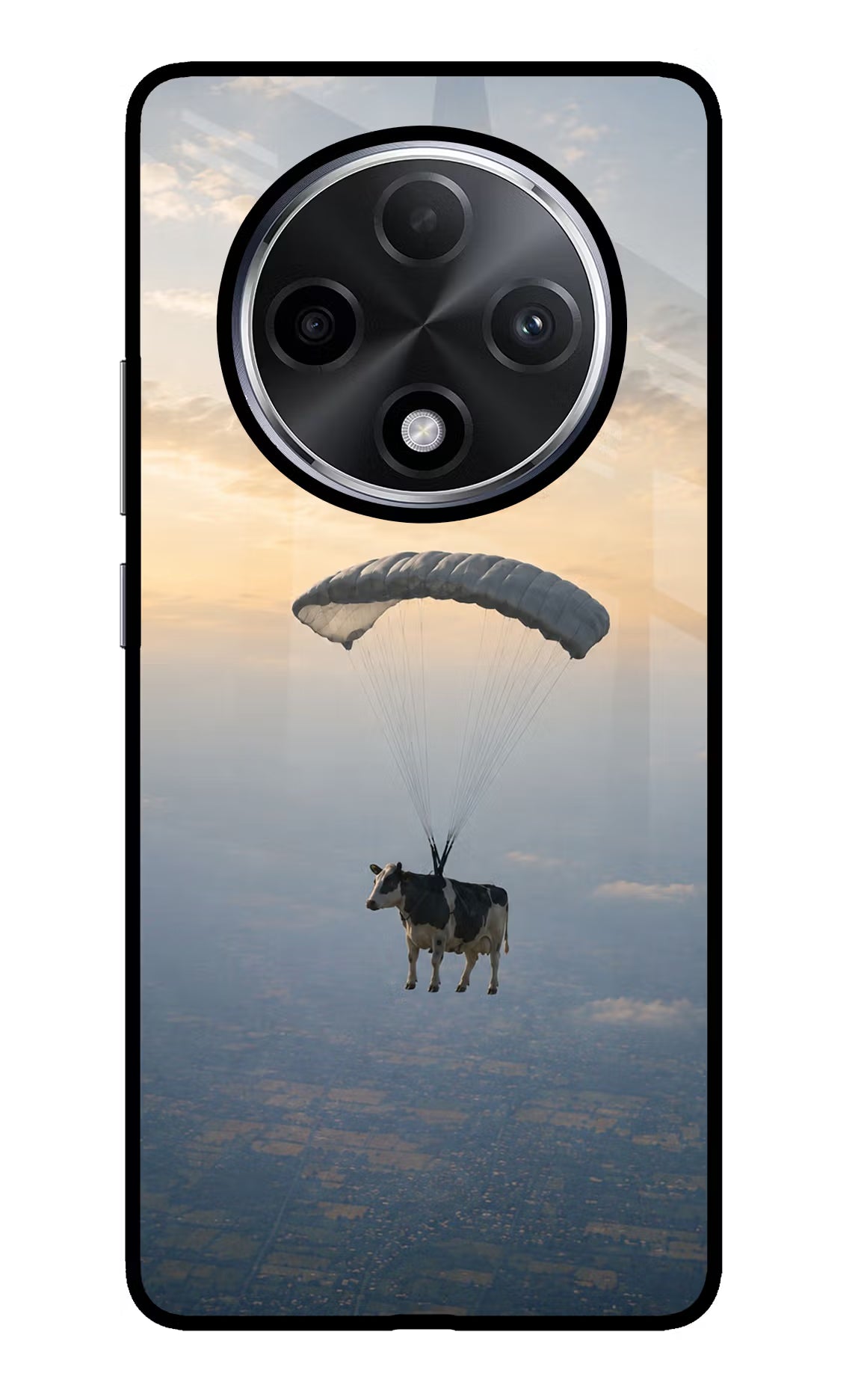 Skydiving Cow Oppo F27 Pro Plus Glass Case