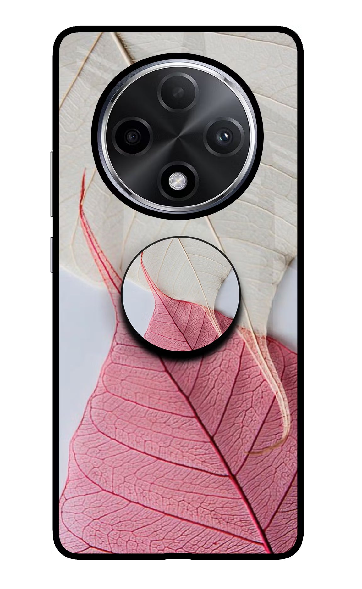 White Pink Leaf Oppo F27 Pro Plus Pop Case by Casekaro