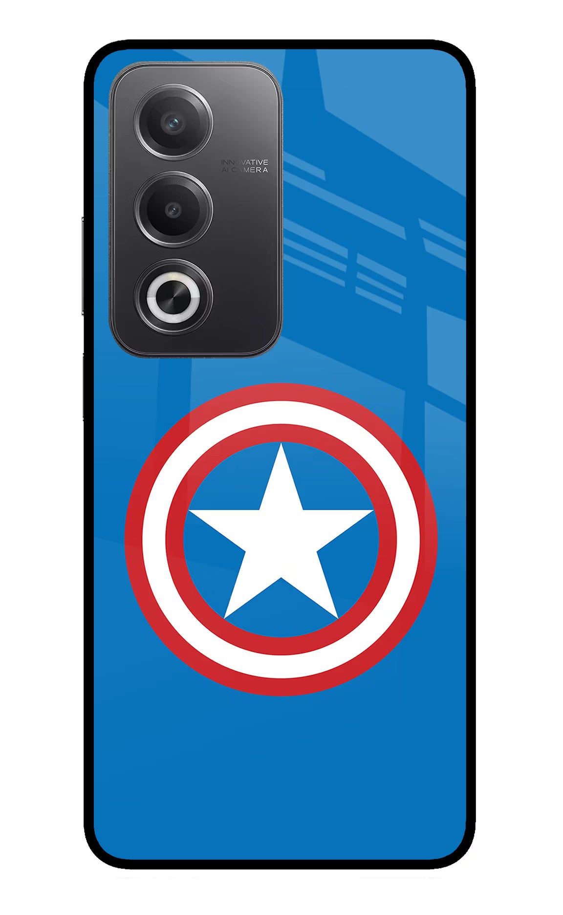 Captain America Logo Oppo A3 Pro 5G Glass Case Back Cover by Casekaro