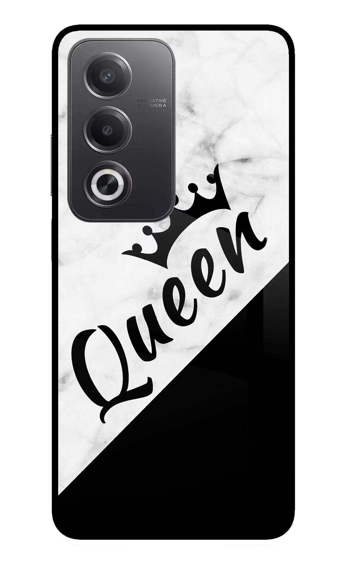 Queen Oppo A3 Pro 5G Glass Case Back Cover by Casekaro