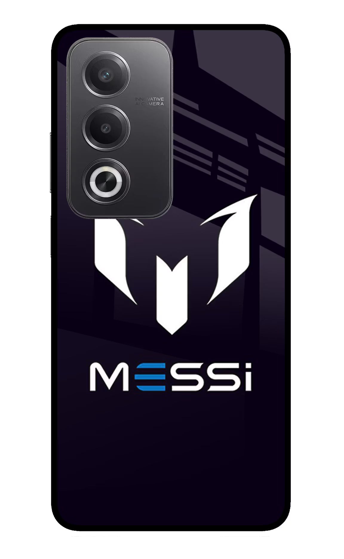 Messi Logo Oppo A3 Pro 5G Glass Case Back Cover by Casekaro