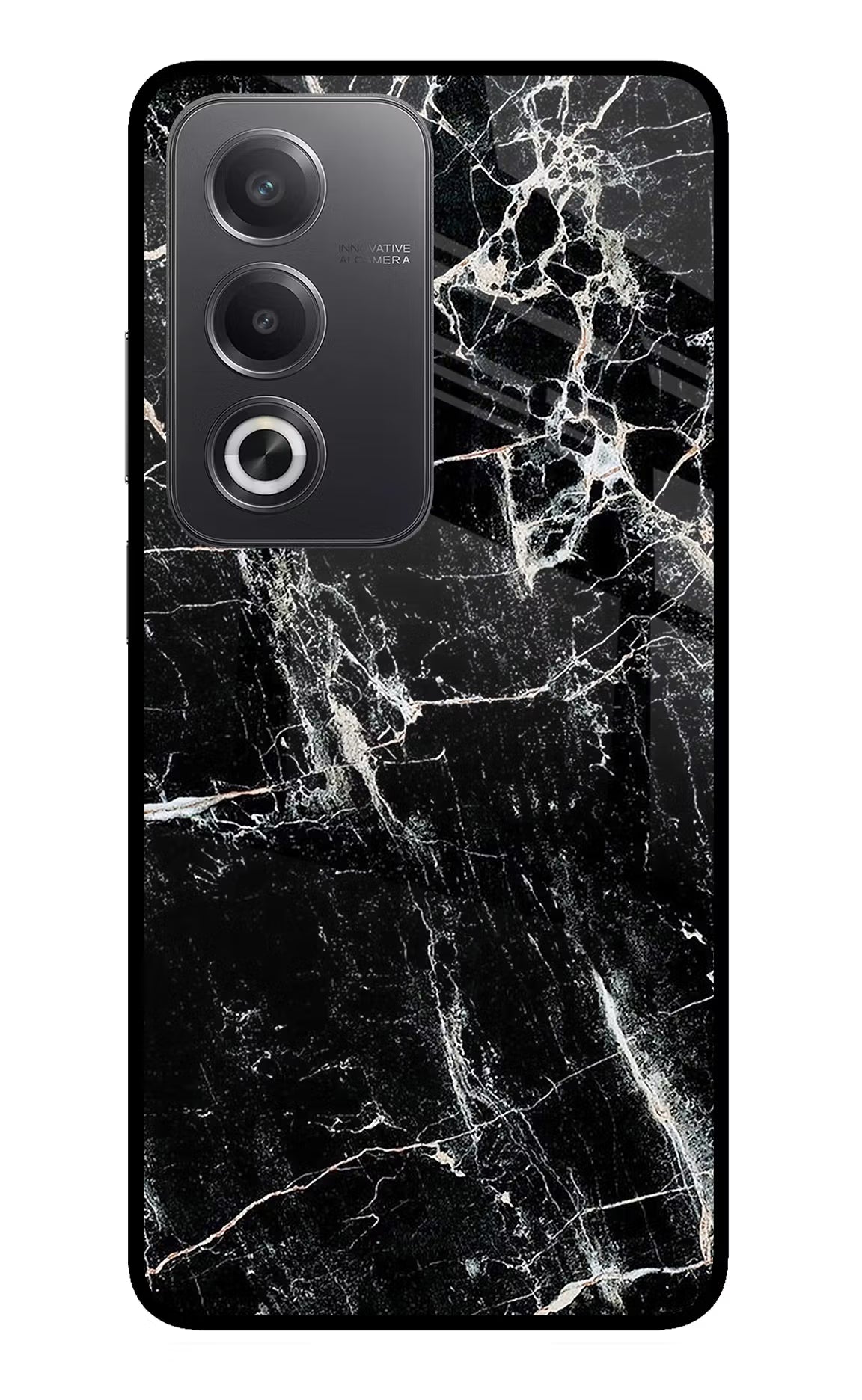 Black Marble Texture Oppo A3 Pro 5G Glass Case