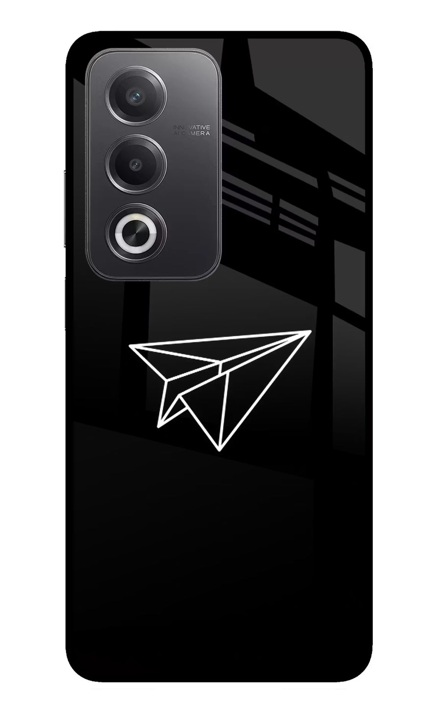 Paper Plane White Oppo A3 Pro 5G Back Cover, Glass case