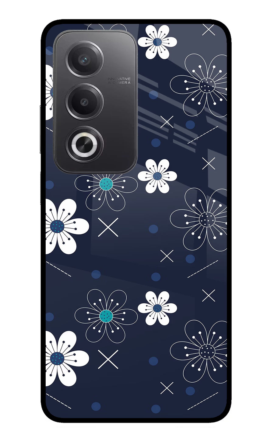 Flowers Oppo A3 Pro 5G Back Cover, Glass case